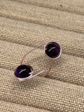 Adjustable Custom Wirework Gemstone Ring - Tigers Eye - Purple