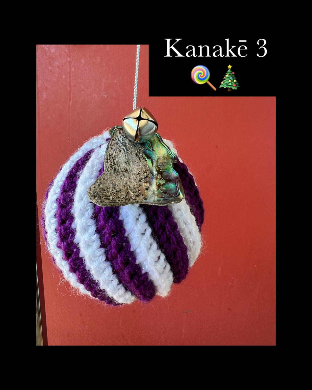 Pop-Up Mākeke - Pawehi Creations - Christmas Bauble Candy Swirl Ornament - Style #3