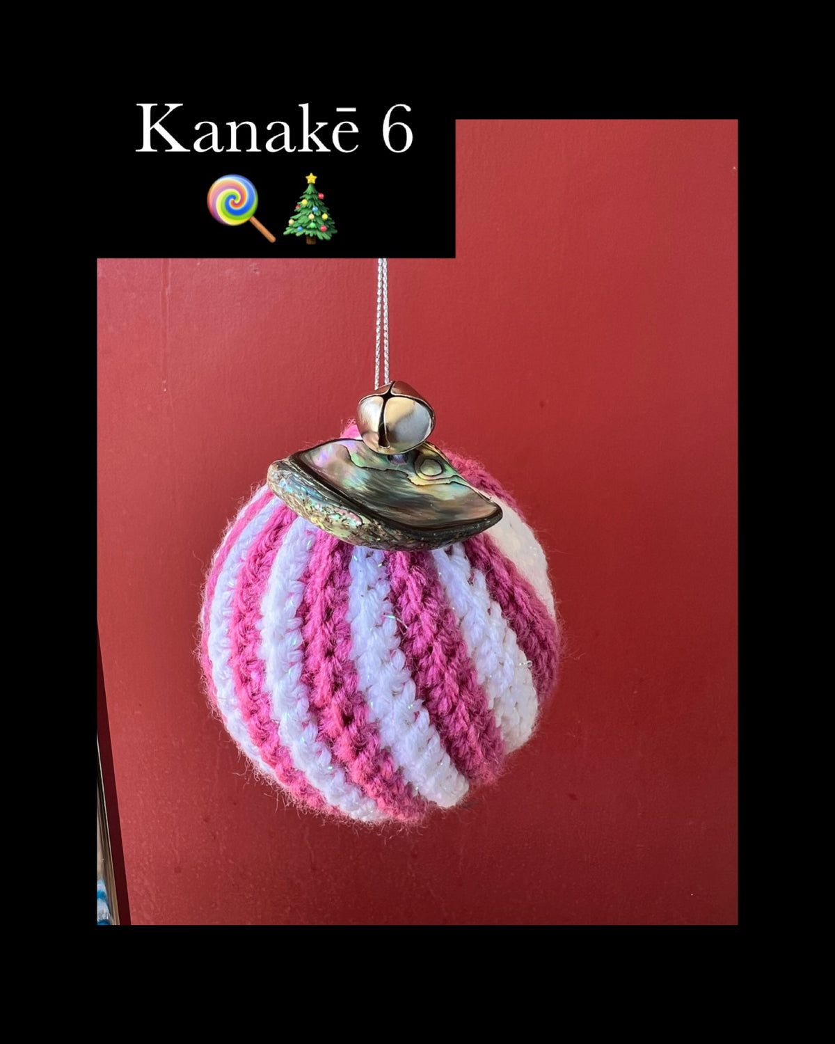Pop-Up Mākeke - Pawehi Creations - Christmas Bauble Candy Swirl Ornament - Style #6