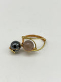 Gemstone Wirework Rings - Hematite & Smokey Grey Quartz