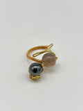 Gemstone Wirework Rings - Hematite & Smokey Grey Quartz