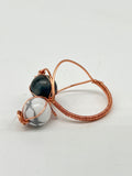 Gemstone Wirework Rings - Howlite & Honey/Navy Tigers Eye