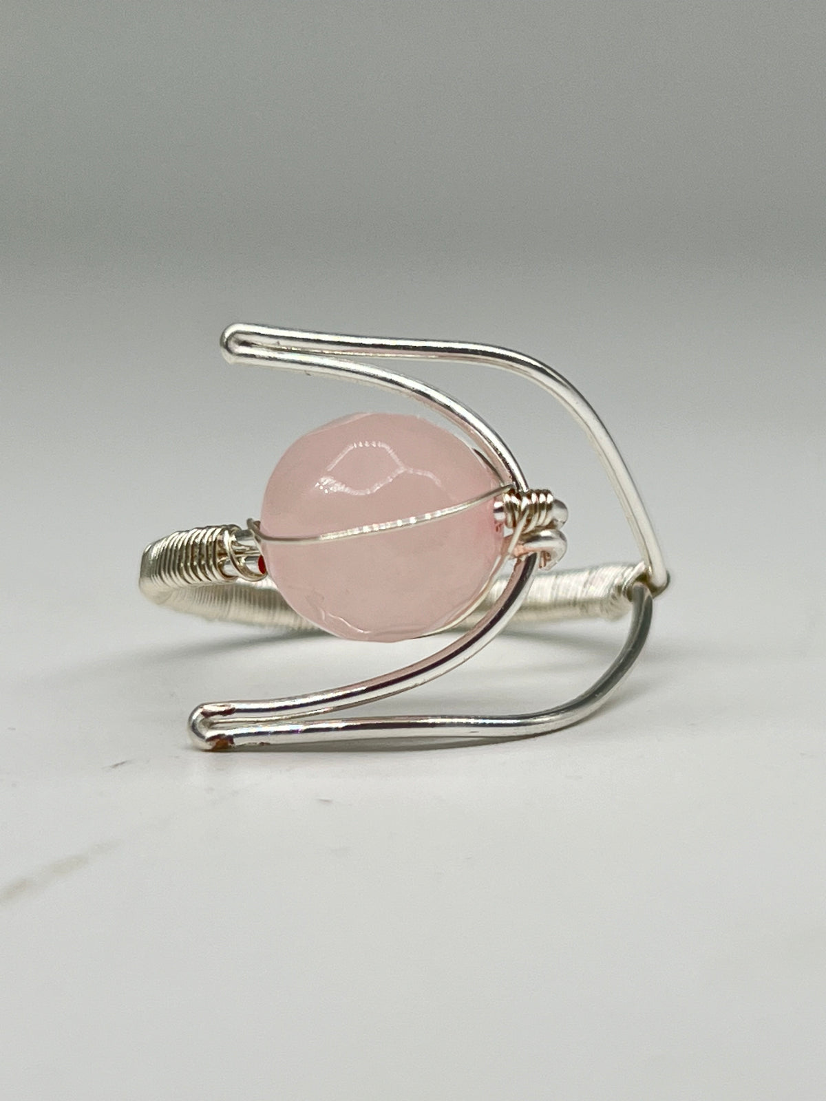 Gemstone Wirework Ring - Rose Quartz