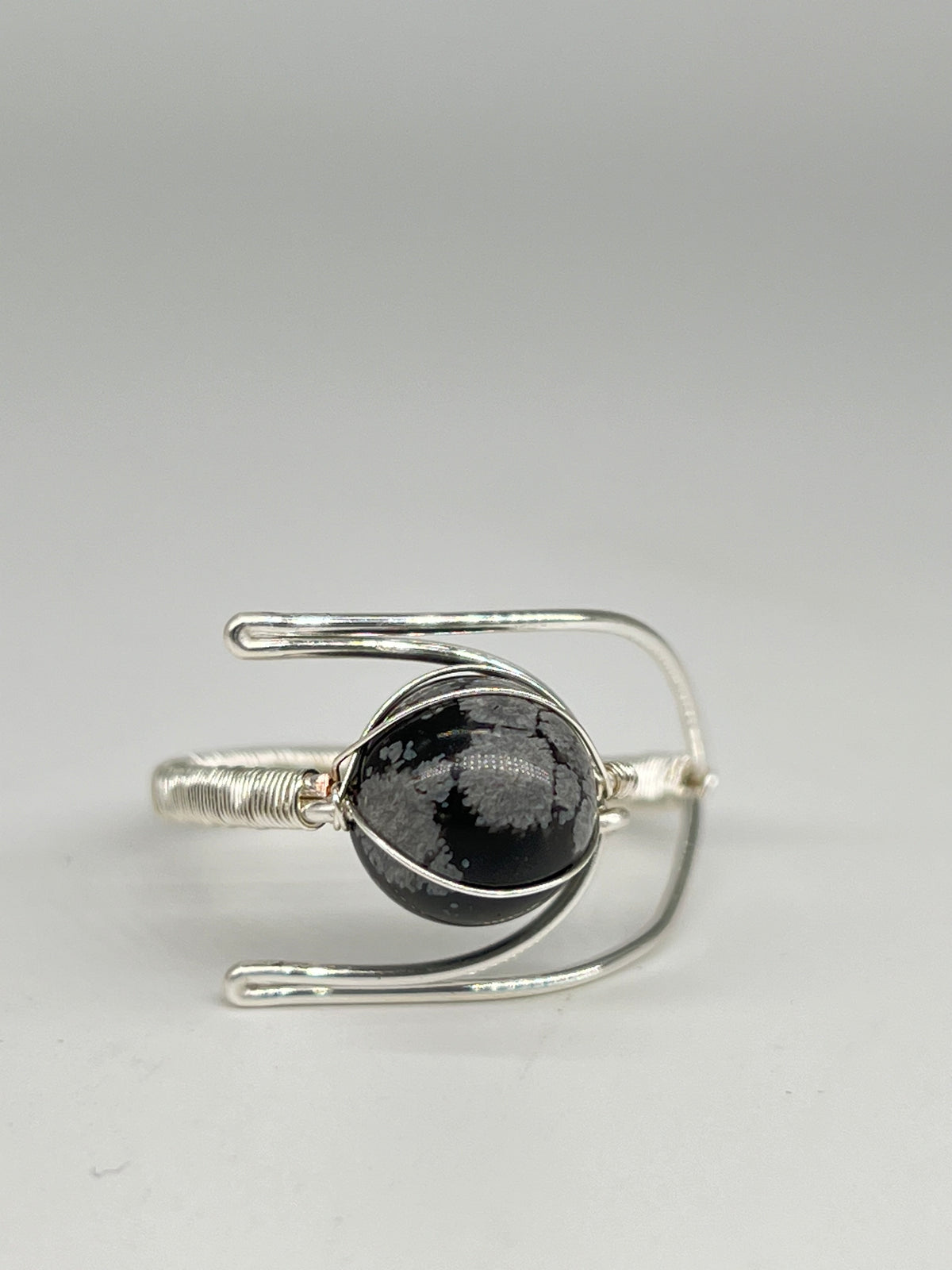 Gemstone Wirework Rings - Snowflake Obsidian