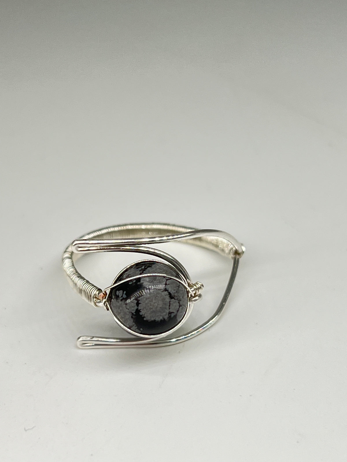 Gemstone Wirework Rings - Snowflake Obsidian