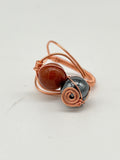 Gemstone Wirework Ring - Sunstone & Hematite