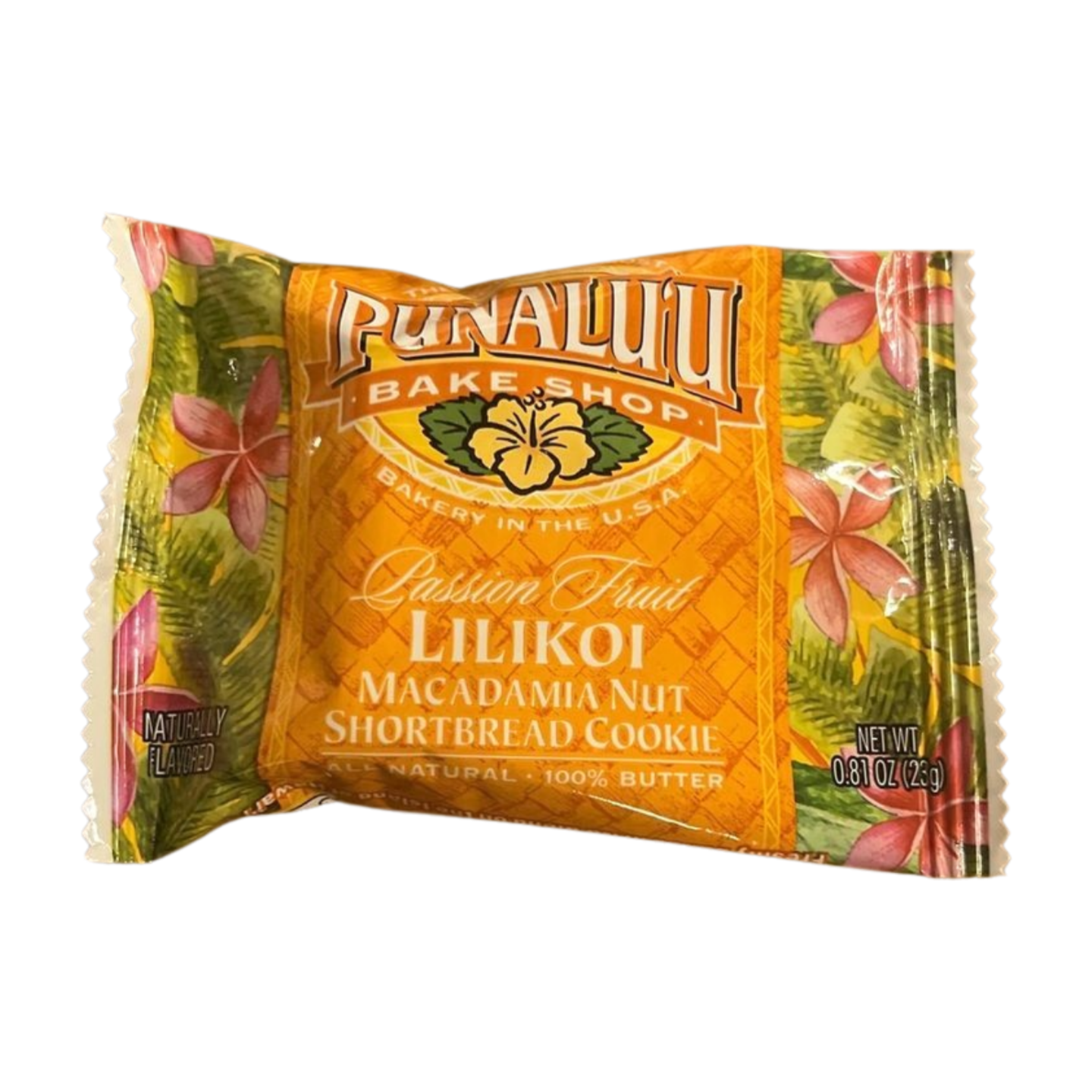 Pop-Up Mākeke - Punalu'u Bake Shop - Lilikoi (Passion Fruit) Macadamia Nut Shortbread Cookie - Single - Front View
