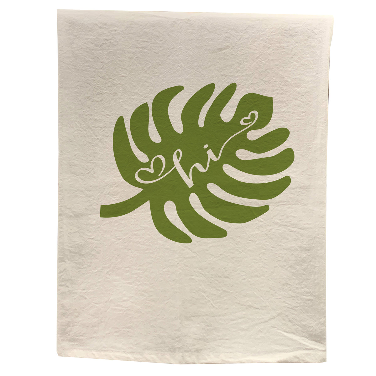 Pop-Up Mākeke - Sal Terrae - Flour Sack Kitchen Towel - Hi - Green Monstera