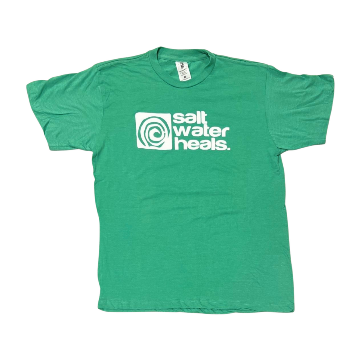 Pop-Up Mākeke - Saltwater Heals - Men's SWH Logo Short Sleeve T-Shirt - Kelly Green - Front View