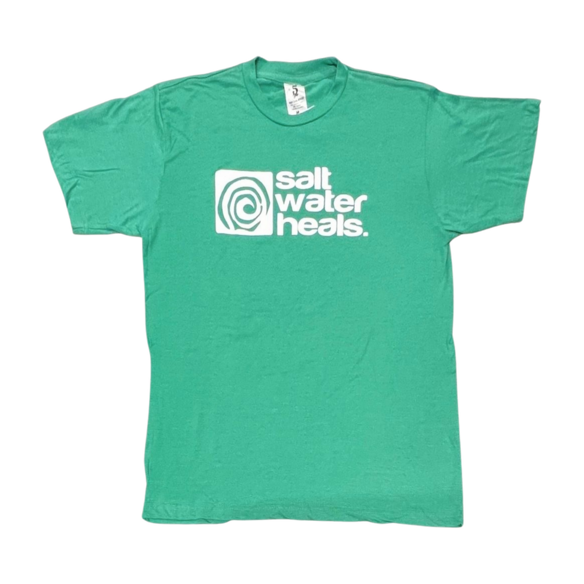 Pop-Up Mākeke - Saltwater Heals - Men's SWH Logo Short Sleeve T-Shirt - Kelly Green - Front View