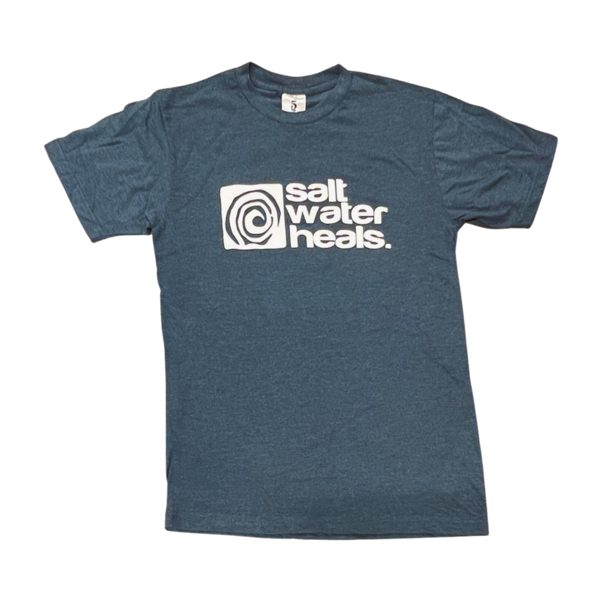 Pop-Up Mākeke - Saltwater Heals - Men's SWH Logo Short Sleeve T-Shirt - Slate Blue