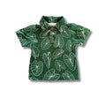 Pop-Up Mākeke - The Keiki Department - Bamboo Kalei Athletic Polo Shirt - Signature Kalo - Front View