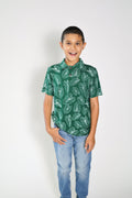 Pop-Up Mākeke - The Keiki Department - Bamboo Kalei Athletic Polo Shirt - Signature Kalo - In Use
