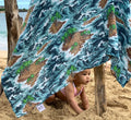 Pop-Up Mākeke - The Keiki Department - Bamboo Muslin Baby Swaddle Blanket - Camo Palms - In Use