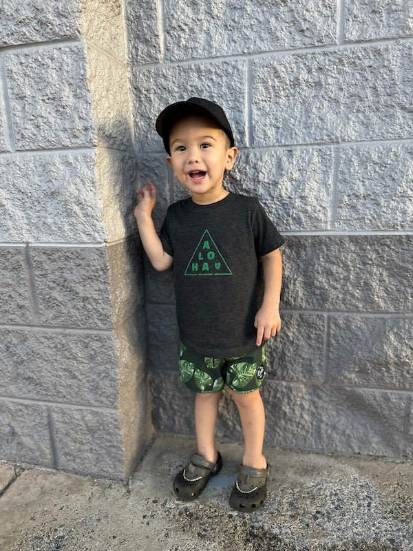 Pop-Up Mākeke - The Keiki Dept. - Aloha Tri Keiki T-Shirt - Front View