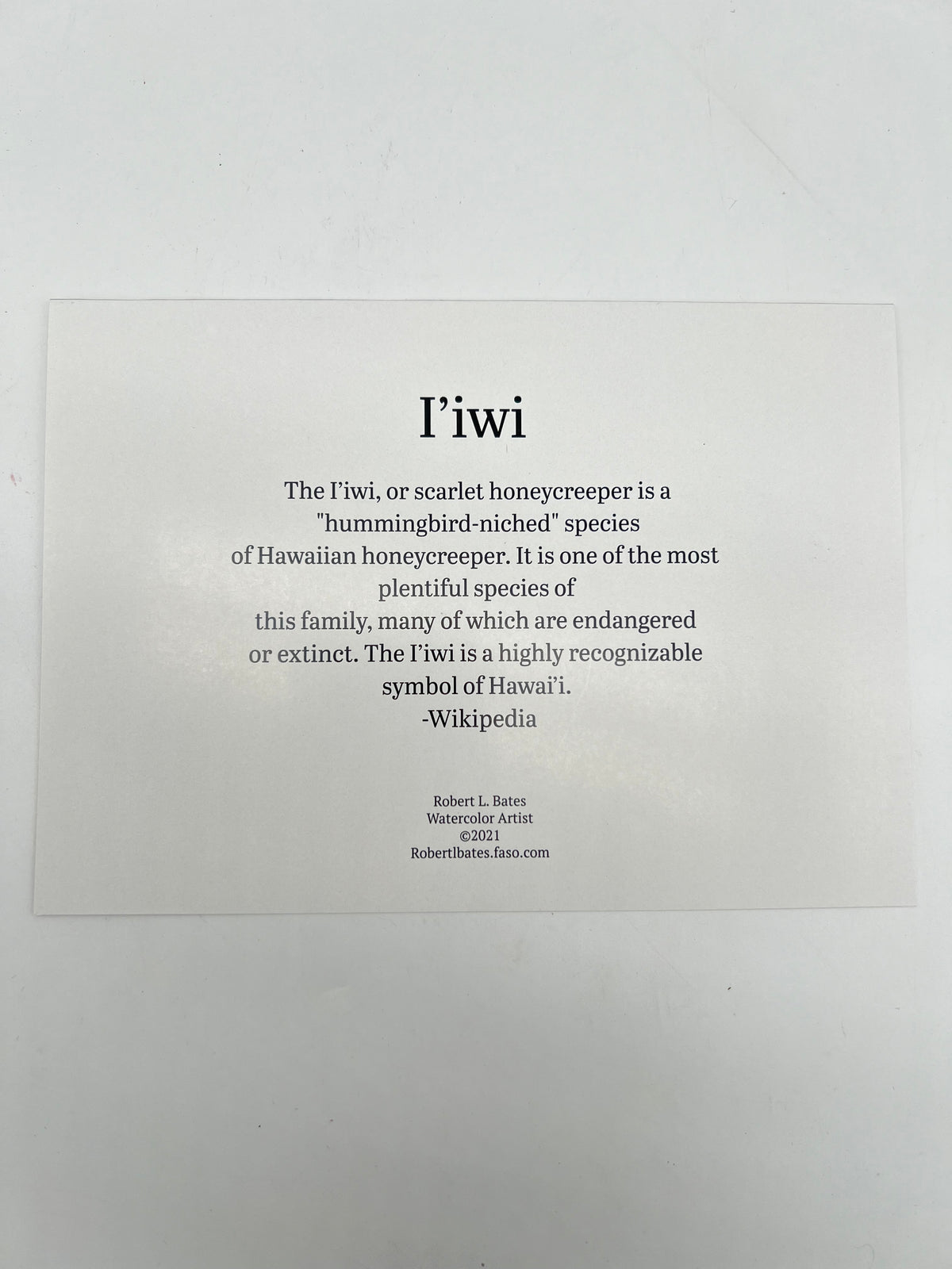 I'iwi Bird Greeting Card