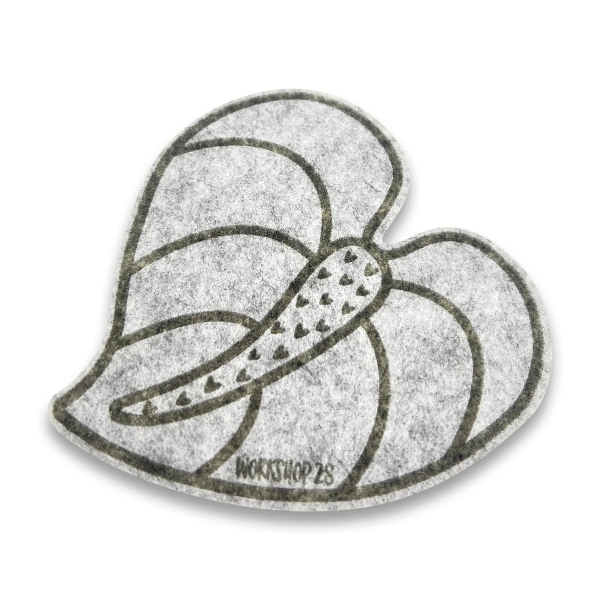 Pop-Up Mākeke - Workshop 28 HI - Anthurium Felt Trivet in Heather