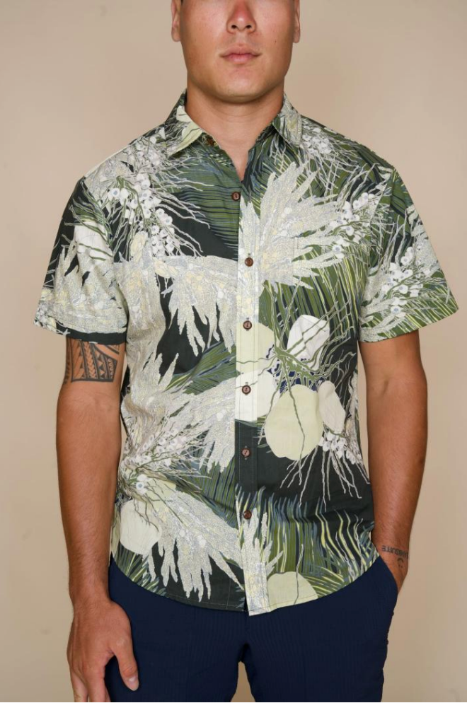 Niu Flower and Fruit Aloha Shirt Relaxed