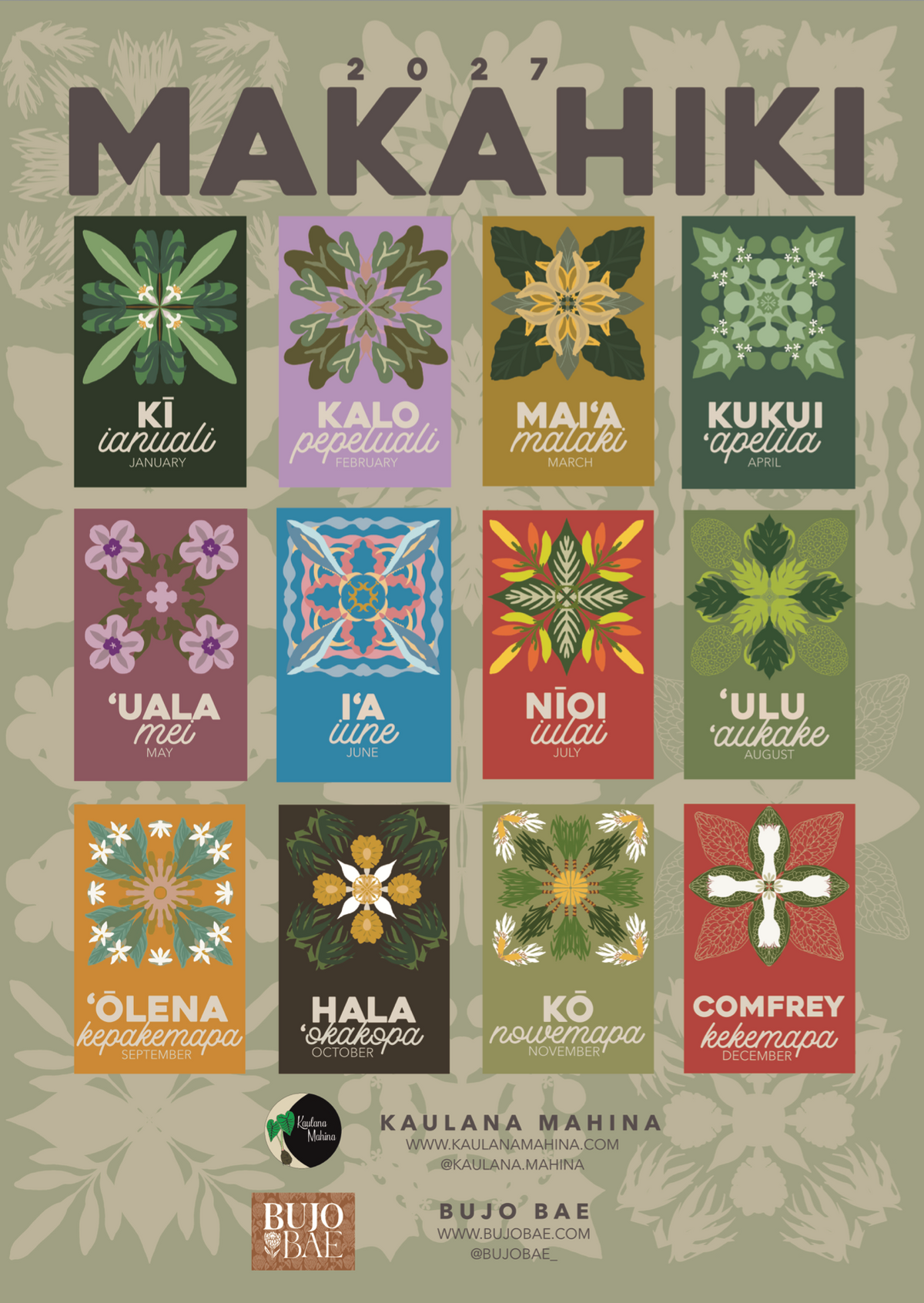2027 Makahiki Wall Calendar