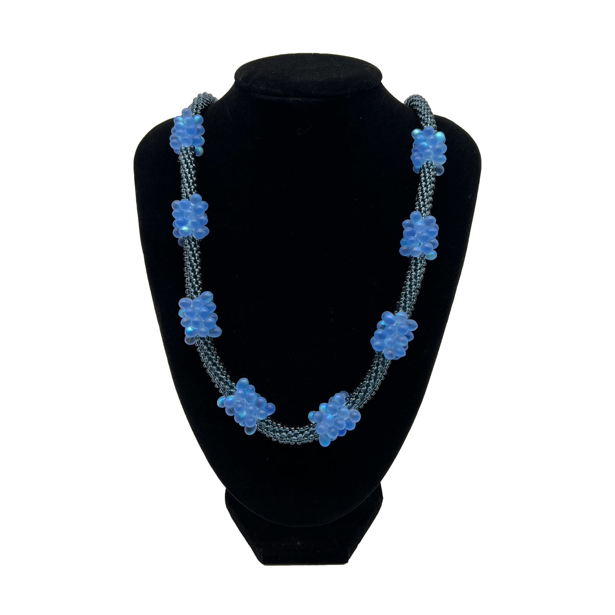 Sky Blue Tear Drop Hawaiian Lei Clusters - 25"