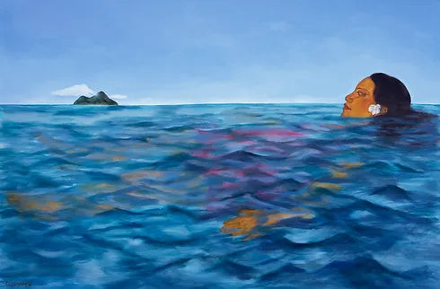 Swimming II Giclee on Canvas with Gallery Wrap 24x36" -Pegge Hopper