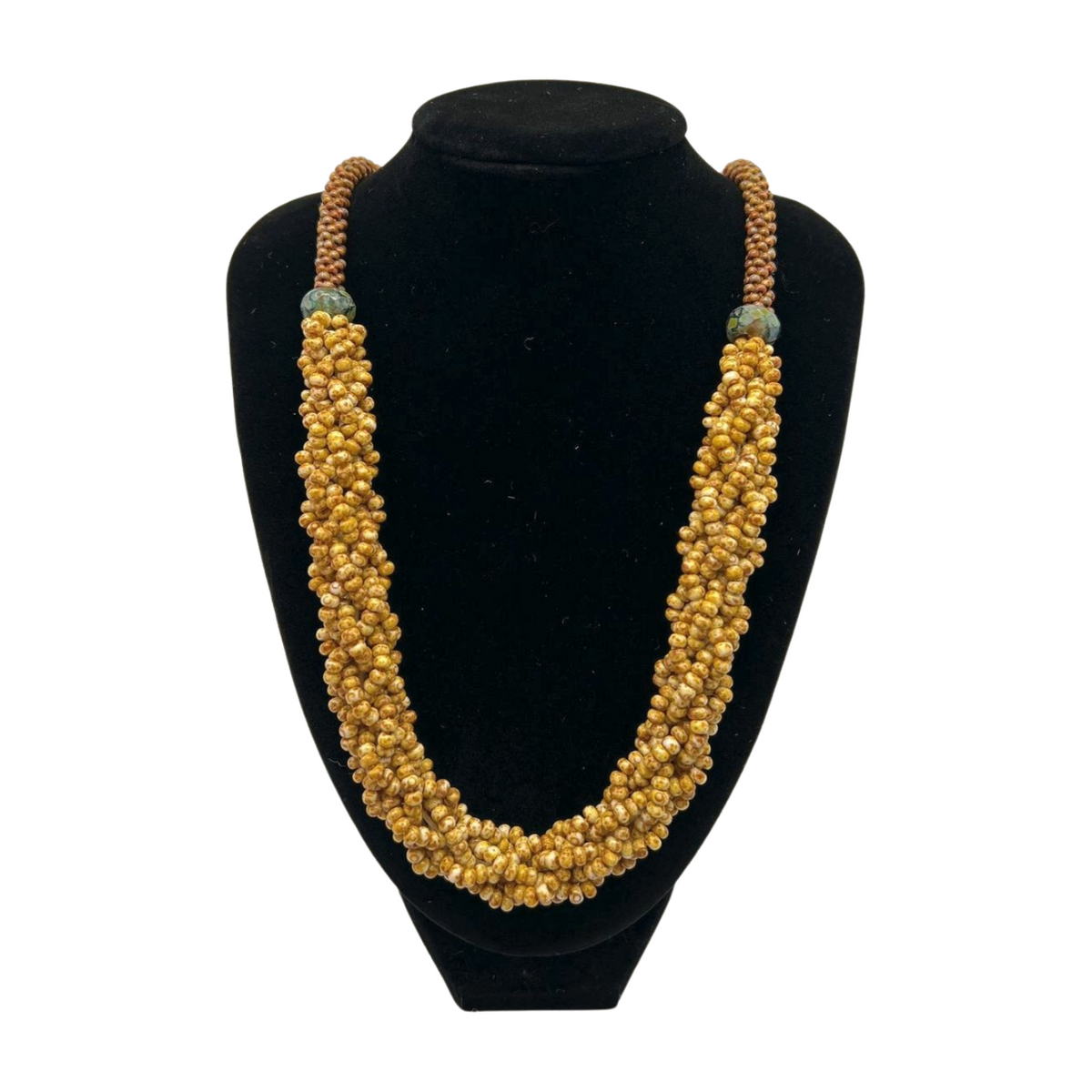 Yellow and Brown Picasso Blended Edo Necklace Lei - 27"