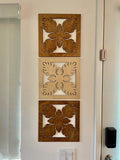 Hawaiian Quilt Laser Cut Wooden Wall Panels (Anthurium, Monstera, Kalo)