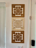 Hawaiian Quilt Laser Cut Wooden Wall Panels (Anthurium, Monstera, Kalo)