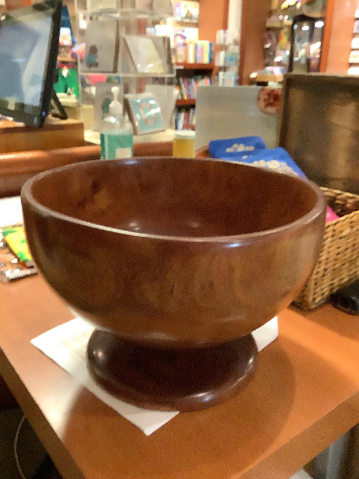 Kamani Goblet Wide Wood Bowl