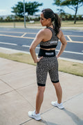 Cheetah Sports Bra & Biker Shorts Set