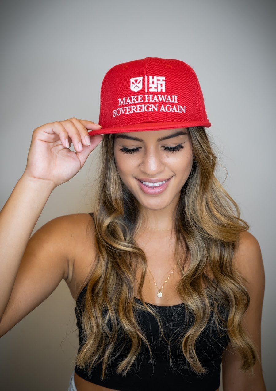 Pop-Up Mākeke - Hawaiis Finest - Make Hawaii Snapback Hat - Red