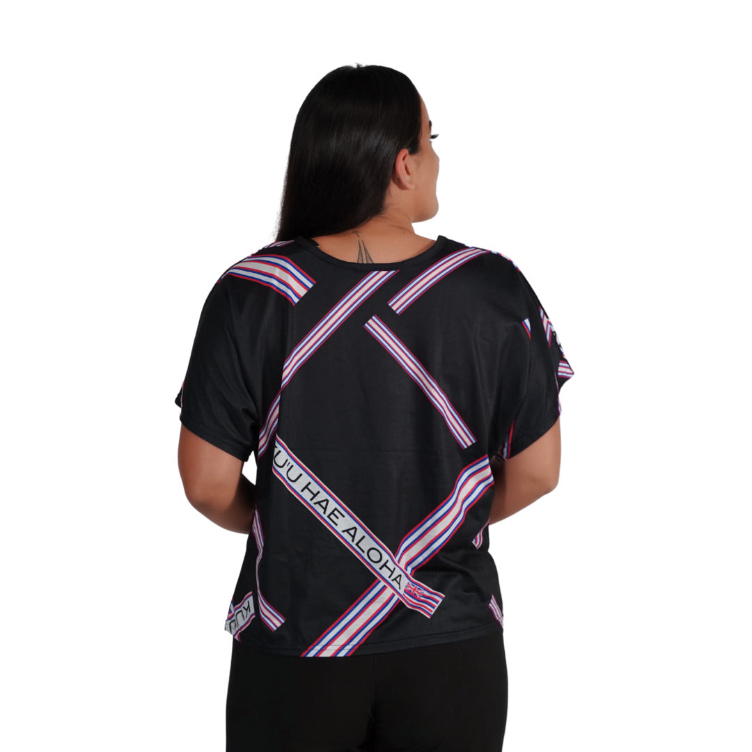 Pop-Up Mākeke - Kini Zamora - Kuʻu Hae Aloha Scoop Neck Shirt - Front View