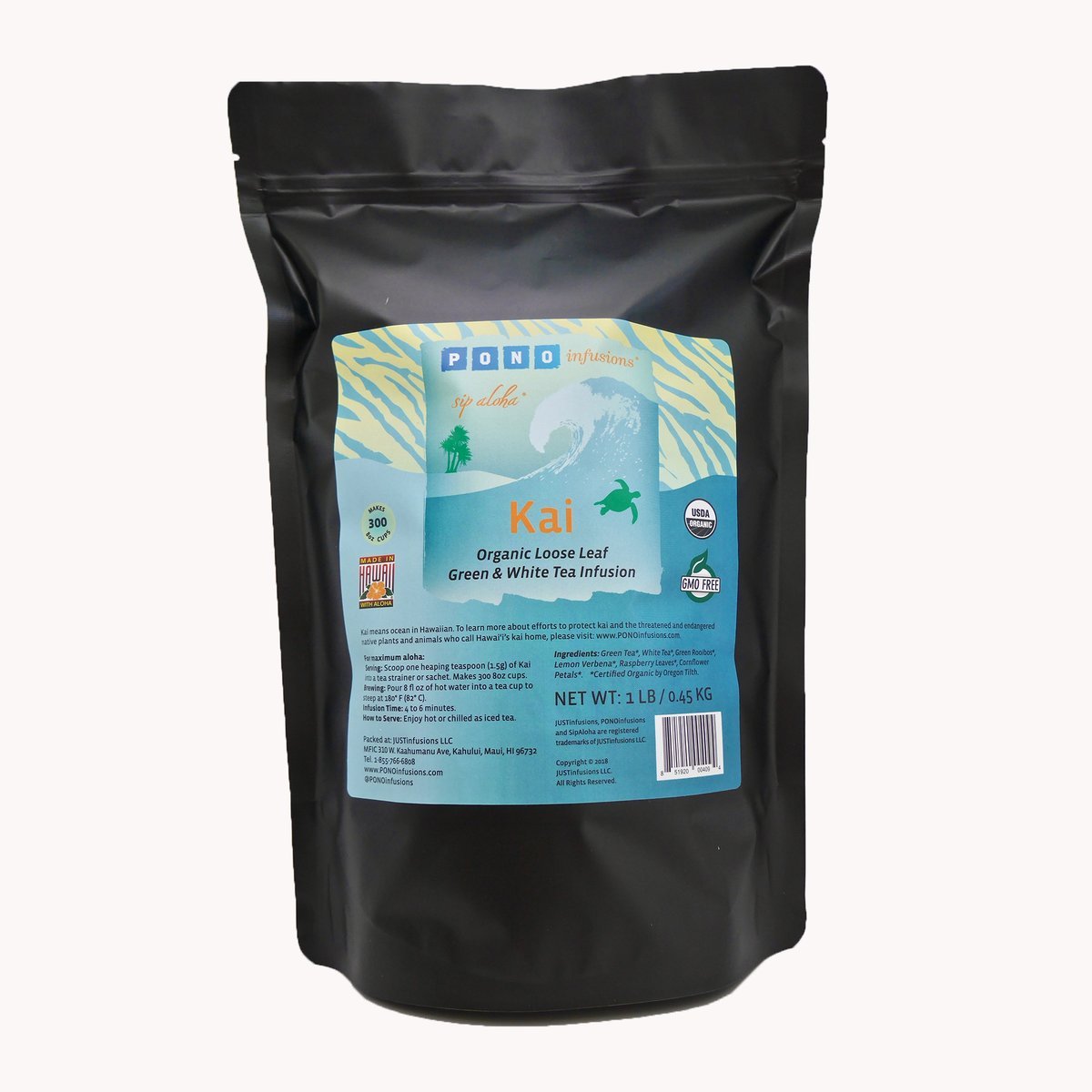 Pop-Up Mākeke - PonoInfusions - Kai Organic Green & White Tea Loose Leaf Infusion - 21g