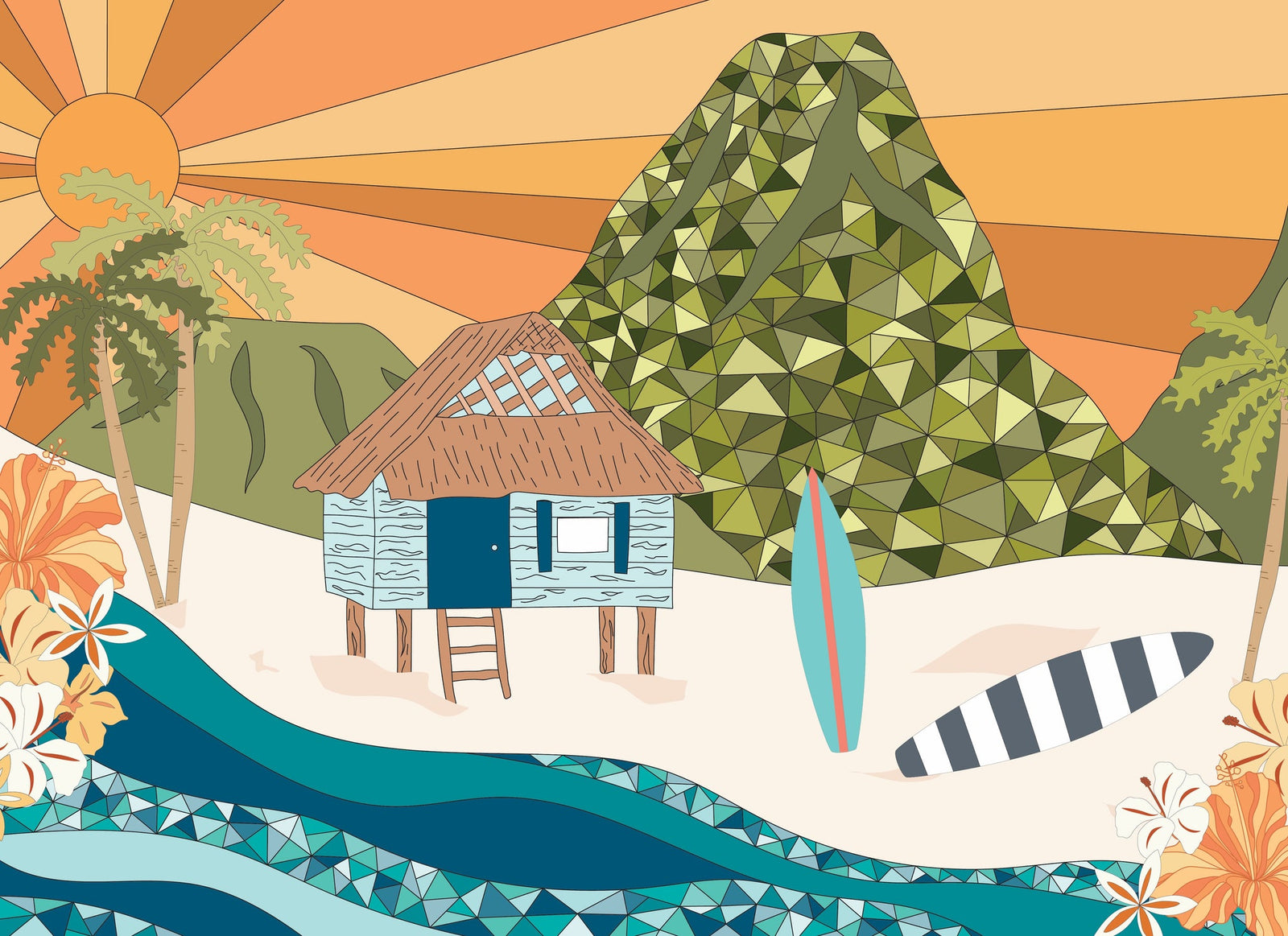 Pop-Up Mākeke - Surf Shack Puzzle - Stay Awhile by The Happy Sea Kid's Puzzle