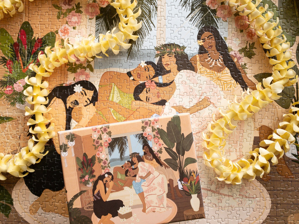 Pop-Up Mākeke - Surf Shack Puzzles - Polynesian Beauties 1000-Piece Puzzle - Completed