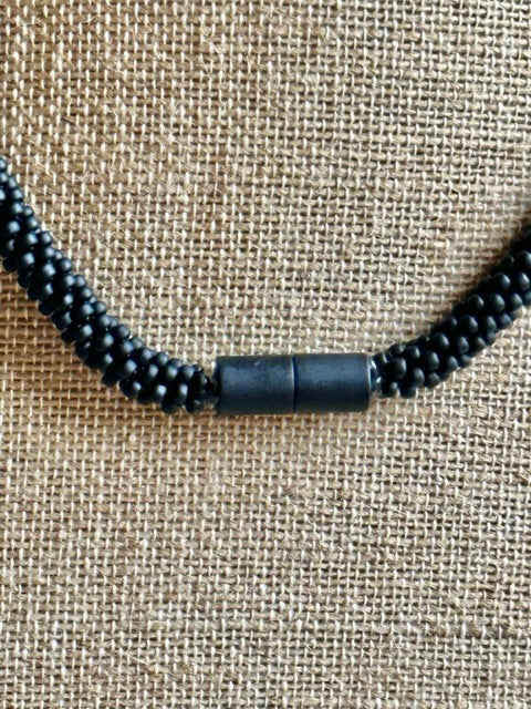 Red & Black Picasso Pear Drop Necklace