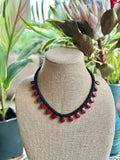 Red & Black Picasso Pear Drop Necklace